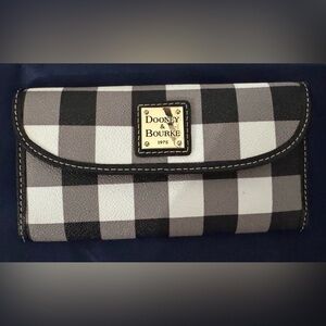 Dooney & Bourke Black and White Plaid Wallet